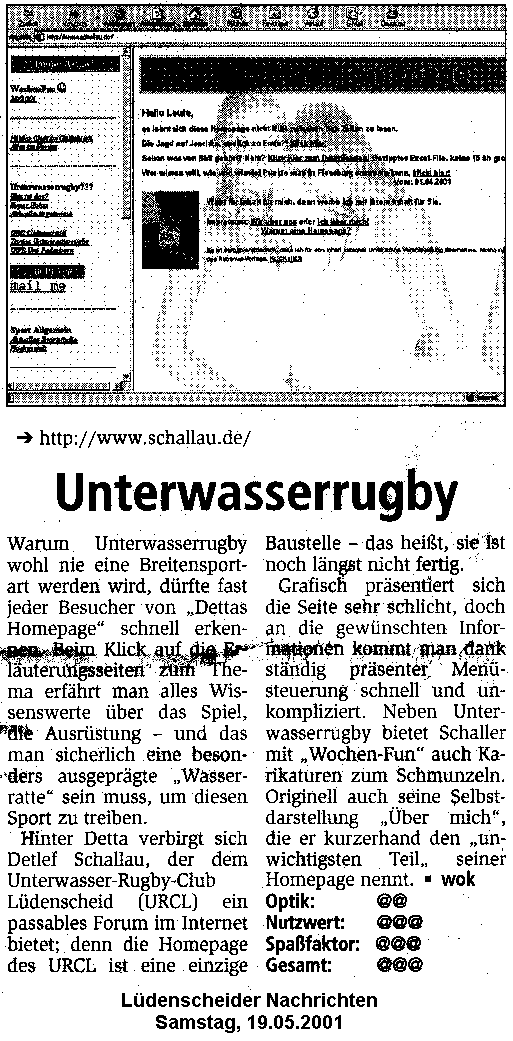 Luedenscheider Nachrichten Samstag, 19.05.2001